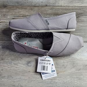 Skechers Bobs Slip On Shoes Size 8.5 Grey Flats